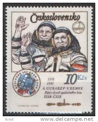 CECOSLOVACCHIA – CZECHOSLOVAKIA -  TCHECOSLOVAQUIE - 1983 - 5 ANN. DU VOL RUSSO-TCHEQUE - DU BF YT 59 ** - Europe