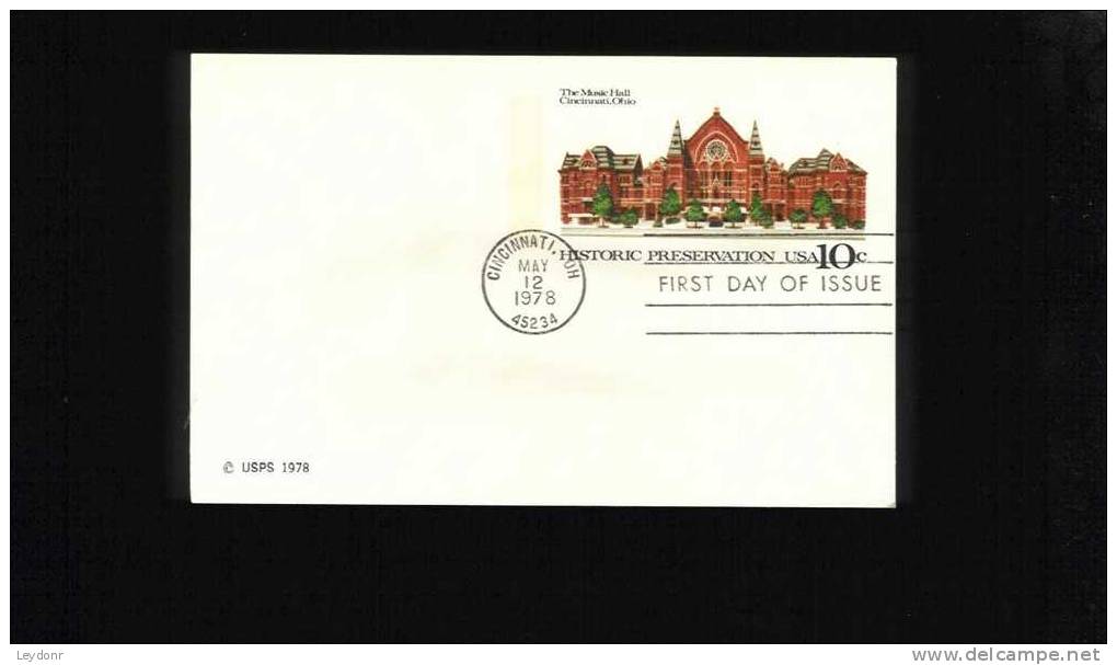 The Music Hall, Cincinnati, Ohio - Postal Card 1978 - 1971-1980
