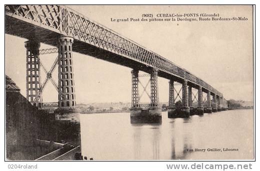 Cubzac Les Ponts N°3 - Le Grand Pont Despiétons Sur La Dordogne,route De Bordeaux St Malo - Cubzac-les-Ponts