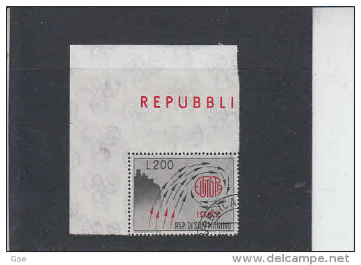 SAN  MARINO 1962 - Sassone 617 -   Usato - EUROPA - Used Stamps