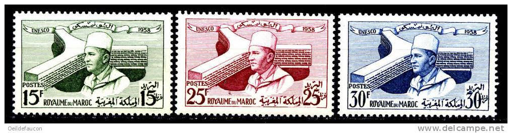 MAROC - Yvert - 386/88** - Cote 1.80 € - UNESCO