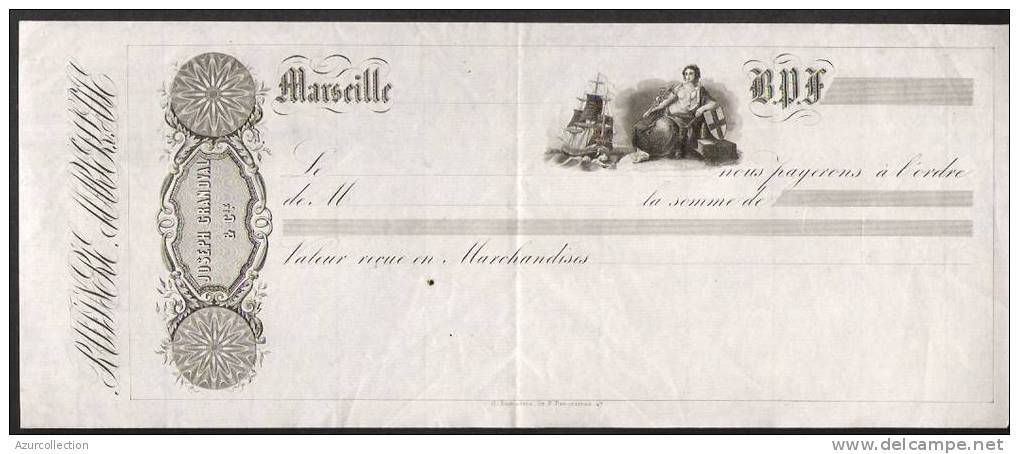 CHEQUE GRANVAL MARSEILLE .SPECIMEN IMPRIMERIE STERN - Wechsel