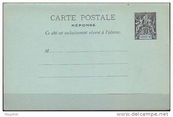 Nossi-Bé - Entier Postal Avec Réponse Payée Se Tenant - Neuf ** (MNH) - CPRP - Covers & Documents