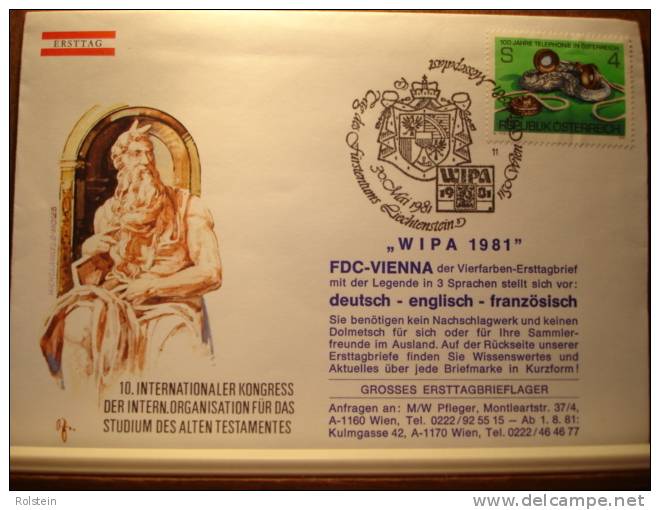 Fdc "WIPA 1981" 10° Int.Congr.d.Int.organ.f.d.Studium Des Alten  Testament - FDC