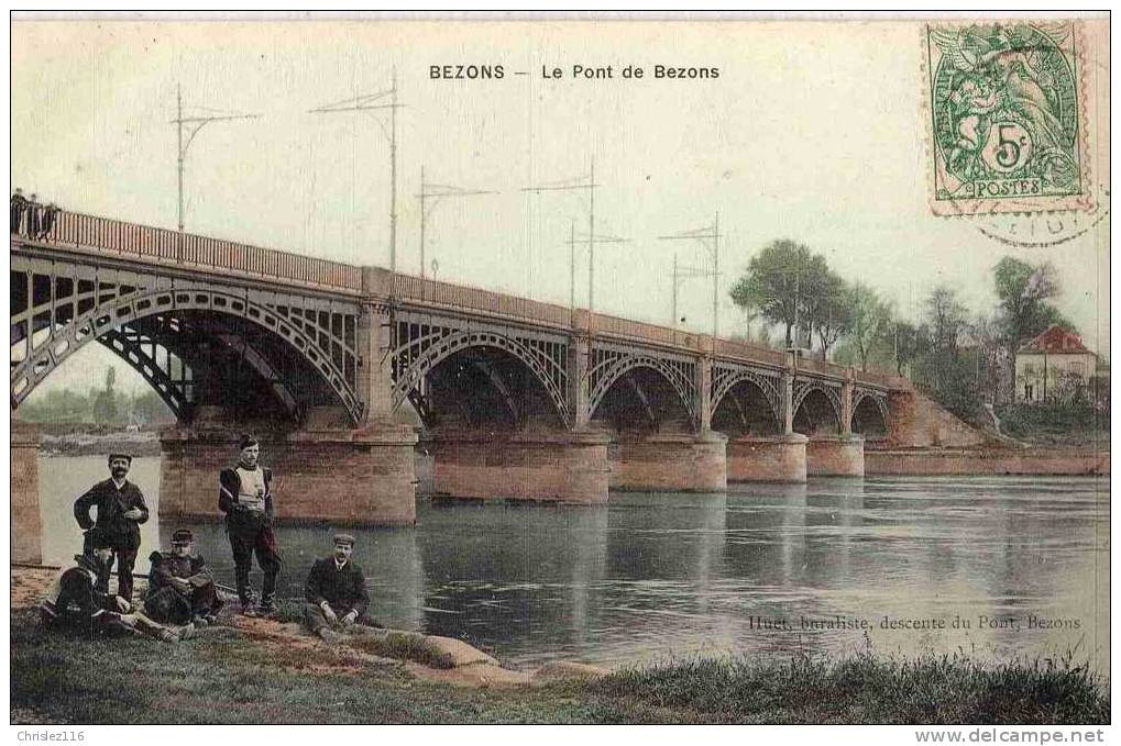 95 BEZONS Le Pont De Bezons  Beau Plan Animé Couleur - Bezons