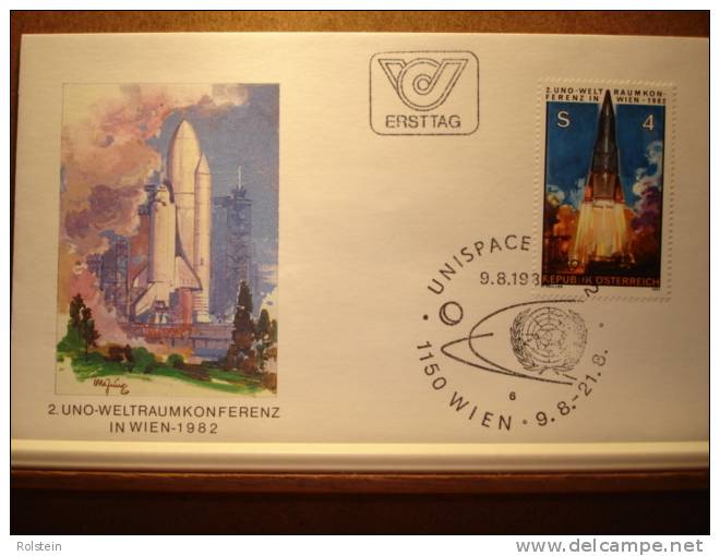 Fdc UNISPACE "Uno Weltraumkonfernz - Wien 1982 - FDC