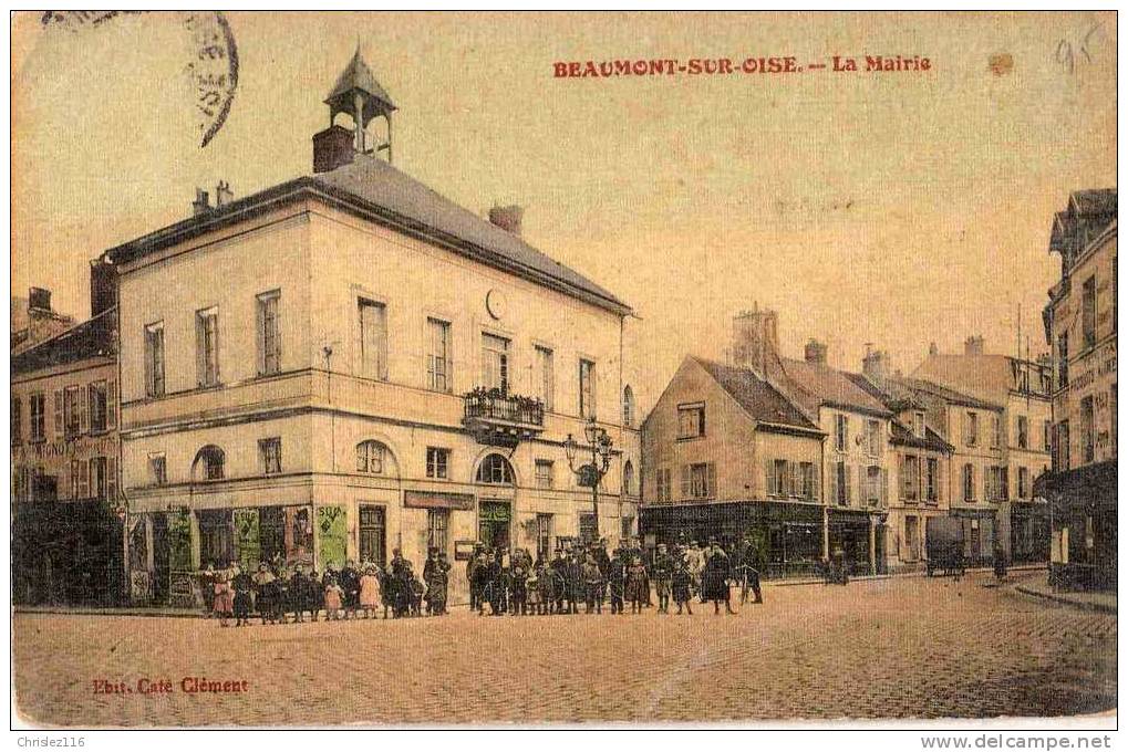 95 BEAUMONT SUR OISE La Mairie  Superbe  Couleur  1907 - Beaumont Sur Oise