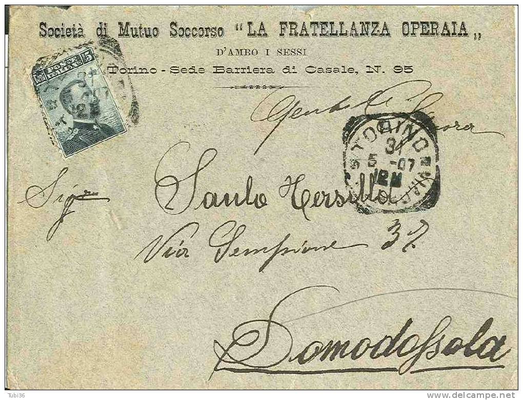 LA FRATELLANZA OPERAIA  - TORINO  - 1907 SOCIETA' "D'AMBO I SESSI" - Other & Unclassified
