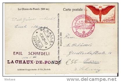 CH377/ - SCHWEIZ - Zeppelin-Post, Schweiz-Flug 1929 Ansichtskarte Mit , Früher Luftaufnahme - Briefe U. Dokumente