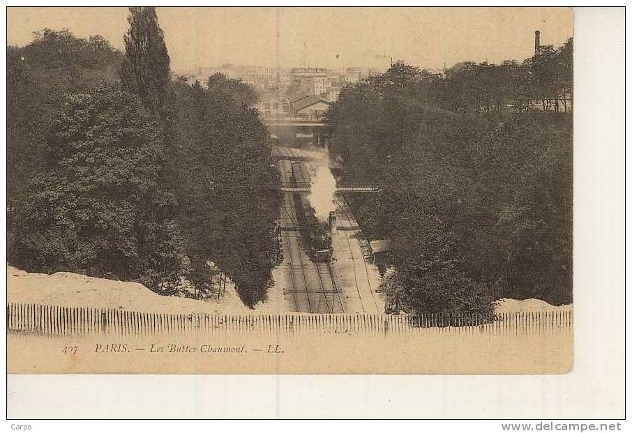 PARIS 19ème. - Les Buttes Chaumont. (train) - District 19