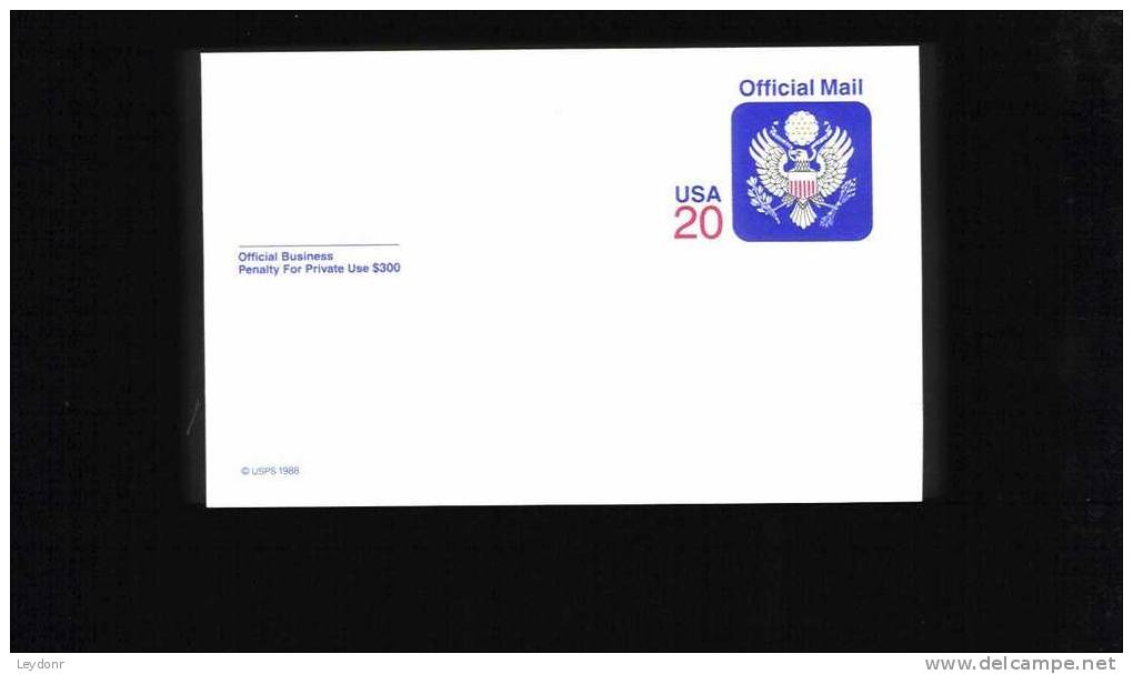 Official Mail 20 Cent Postal Card 1995 - Servizio