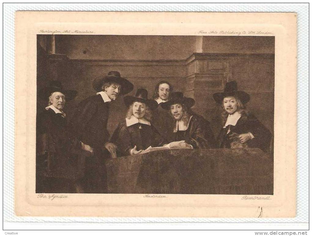 The Syndics,Rembrandt,Amsterdam  - Barlington Art Miniature  -  Fine Arts Publishing Co Ltd London - Antiquité