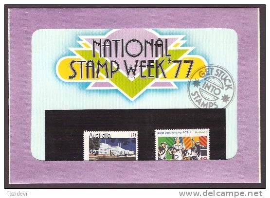 Australia - 1977 National Stamp Week Presentation Pack. Scott 667-8. MNH - Mint Stamps