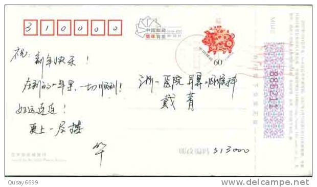 Red Cross, Huzhou  Hospital ,  Pre-stamped Postcard, Postal Stationery - Autres & Non Classés