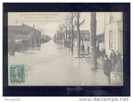 22348 Env.de St Ouen Inondations De Janv.1910 La Plaine De Gennevilliers Transformée En Lac édit.? Animée Belle Carte - Gennevilliers