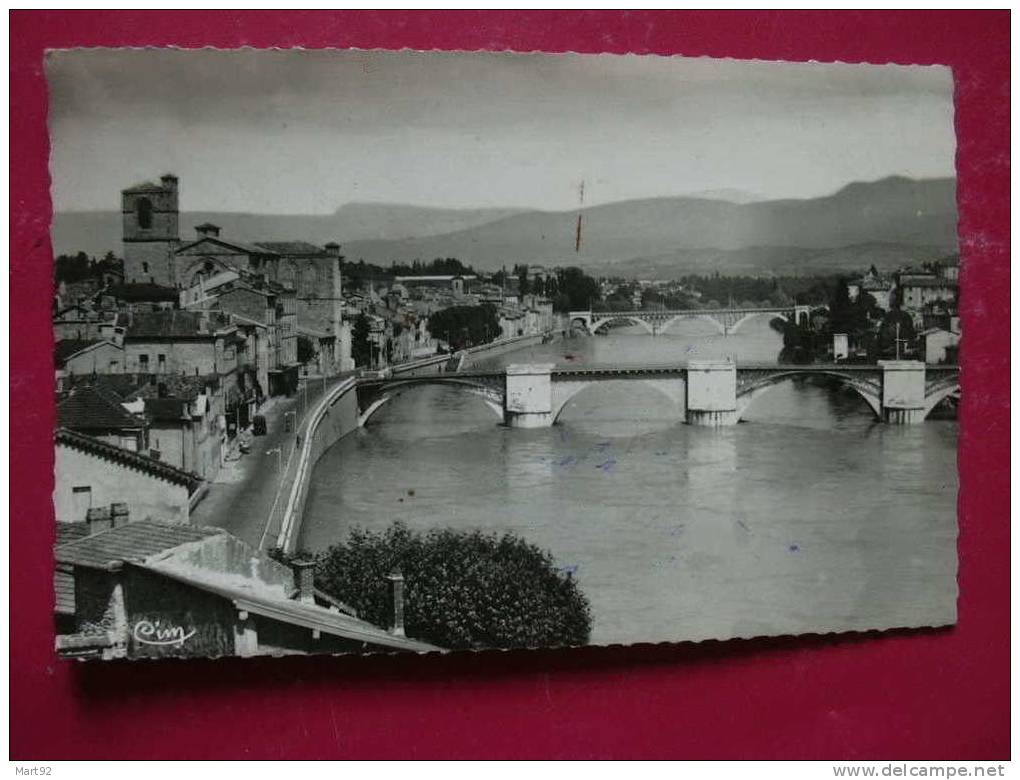 26 ROMANS VUE SUR LES 2 PONTS  ANNEES 50 - Romans Sur Isere