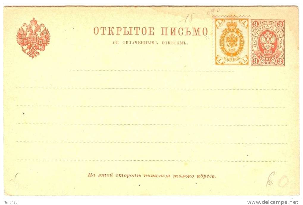 LVP4 - EMPIRE RUSSE - EP CARTE POSTALE AVEC REPONSE PAYEE NEUVE + TP COMPLEMENTAIRES - Stamped Stationery