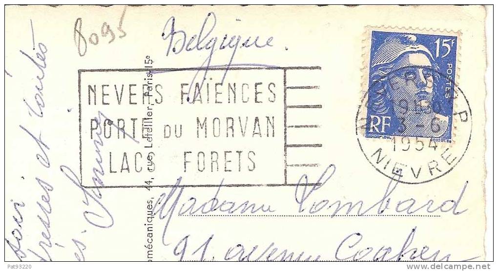 FLAMME NEVERS FAIENCES Etc.. Sur CPSM Dentelée 1954 / TBE - Porcelain