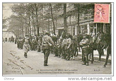 MANIFESTATION DU 1ER MAI A PARIS 06 CHASSEURS A CHEVAL AU LUXEMBOURG - Grèves