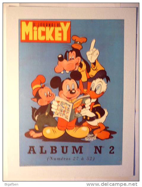 PLANCHE Reproduction : LE JOURNAL DE MICKEY Album N°2 (années 50) - 27 X 36 Cm - TBE ! - Afiches & Offsets