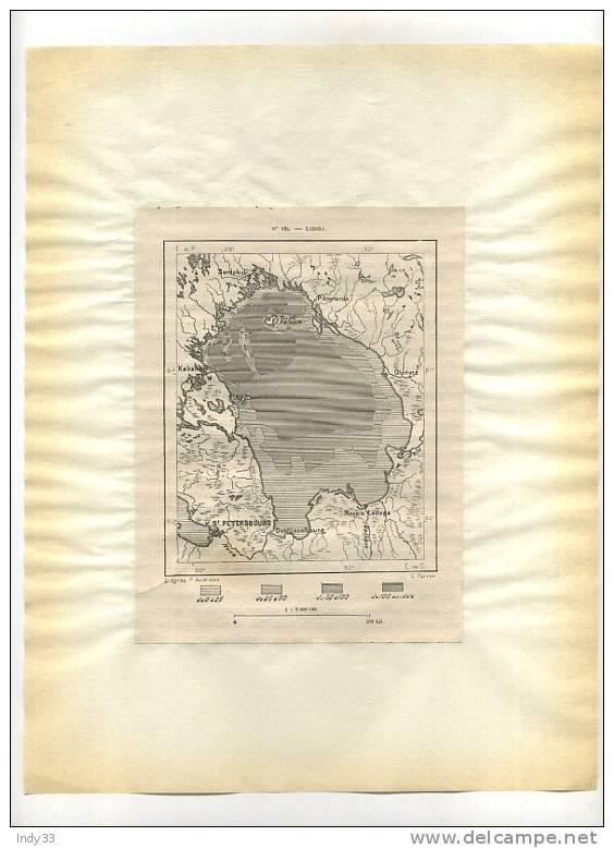 - LADOGA . CARTE DU XIXe S. DECOUPEE ET COLLEE - Mapas Geográficas