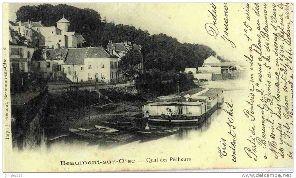 95 BEAUMONT SUR OISE Quai Des Pêcheurs Bateau Lavoir  Précurseur  1902 - Beaumont Sur Oise