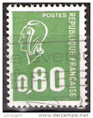 Timbre France Y&T N°1891 (01) Obl  Marianne De Béquet.  0 F.80 Vert. Cote 0,15 € - 1971-1976 Marianne Of Béquet