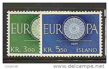 EUROPA-CEPT - ISLAND 1960 - Yvert # 301/2 - MLH - 1960