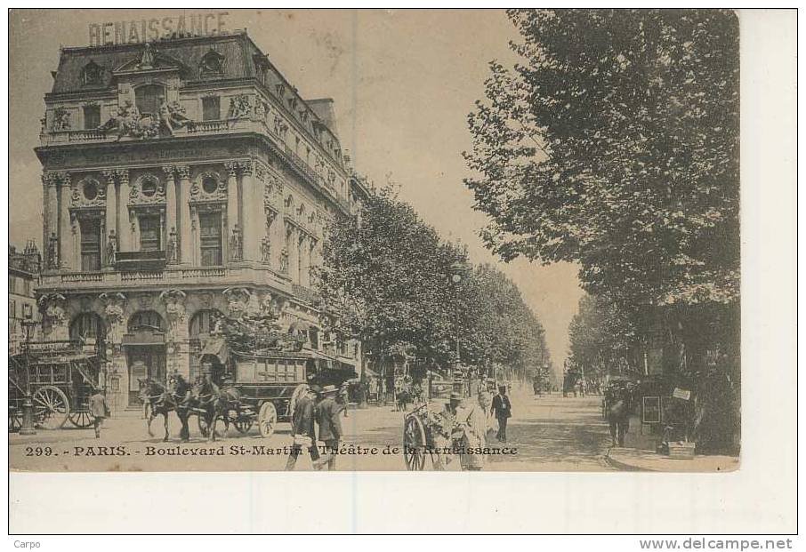 PARIS 10ème. - Boulevard St-Martin - Théatre De La Renaissance. - Paris (10)
