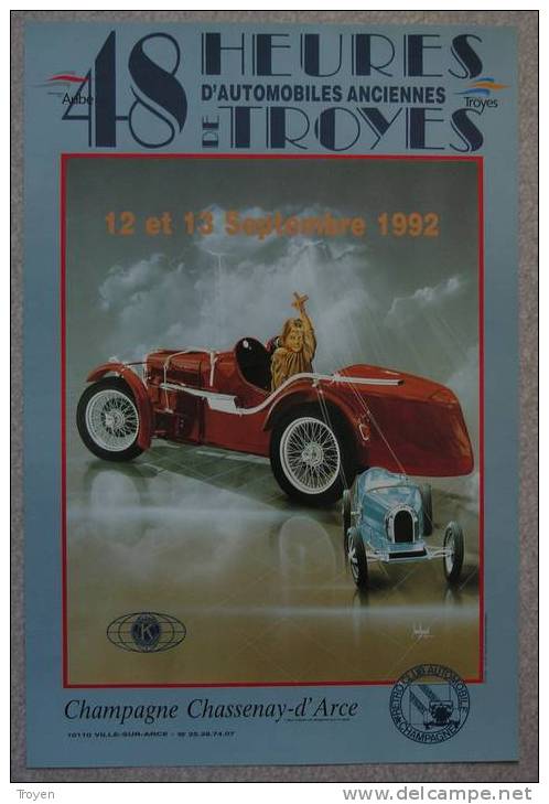 Aube - Troyes - Automobiles Anciennes  48 H Automobiles De Troyes 1992 - Affiches