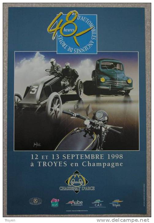 Aube - TROYES - Automobiles Anciennes  48 H Automobiles De Troyes 1998 - Affiches