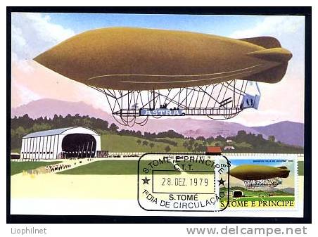 SAINT-THOMAS ET PRINCE 1979, DIRIGEABLES, 3 CARTES MAXIMUM A - Zeppelines