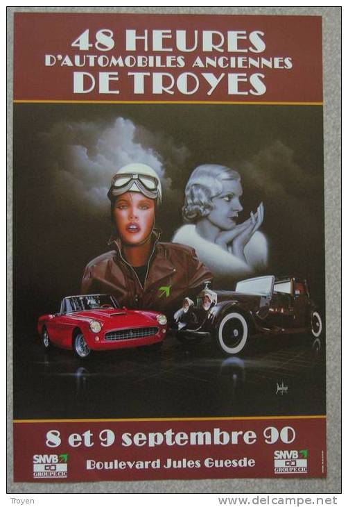 Aube - Troyes - Automobiles Anciennes  48 H Automobiles De Troyes 1990 - Affiches