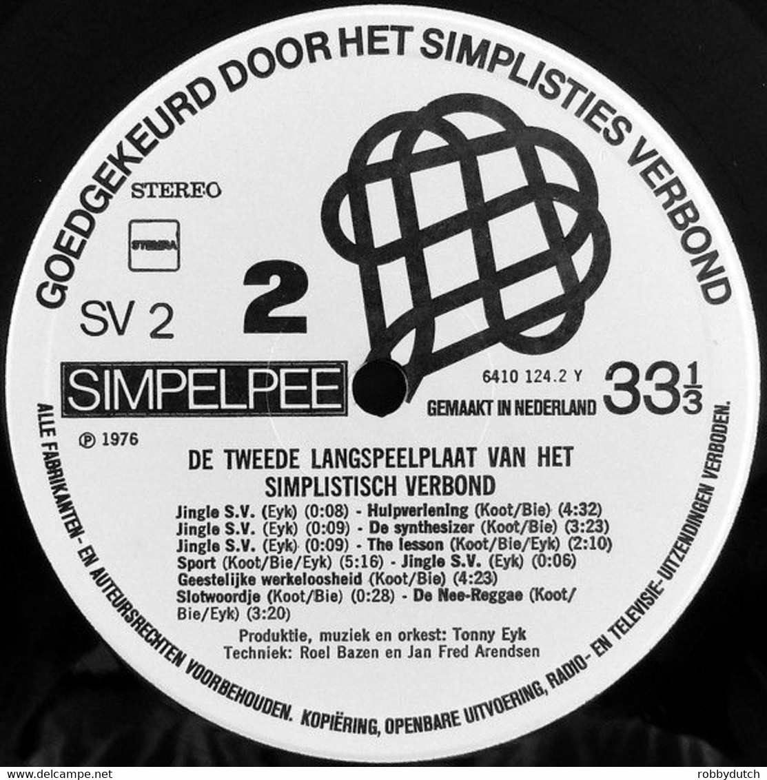 * LP * DE TWEEDE LANGSPEELPLAAT VAN HET SIMPLISTIES VERBOND (1976 Ex!!!) - Cómica