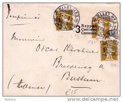 CH815/ - SCHWEIZ - Tell-Knabe 3 A. 2 Rp., 2 Zusatzmarken, 1 Auf 2 Rp., Holland (Bussum) 1915 - Ganzsachen