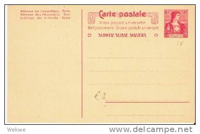 CH832/ - SCHWEIZ - Helvetia 10 Rp. Mi. 64 - Ganzsachen