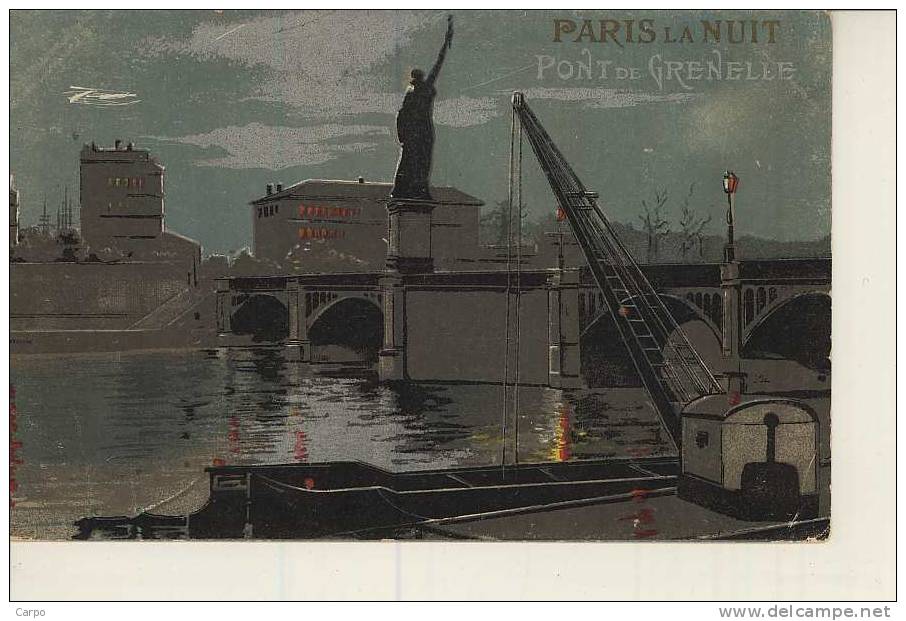 PARIS 15 ème. - Paris La Nuit. - Pont De Grenelle (statue De La Liberté) - Paris (15)