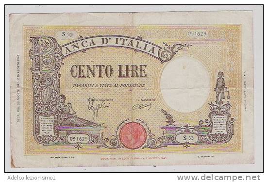 1740) Splendida Banconota Da 100 Lire Grande B Del 9-12-1942 Vedi Foto - 100 Lire