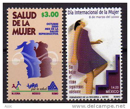 Mexique. Jour International De La Femme Et Sante De La Femme. 2 T-p Neufs ** ** - Día De La Madre