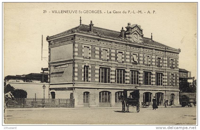 Carte Postale Ancienne Villeneuve Saint Georges - La Gare P.-L.-M. - Chemin De Fer, Trains - Villeneuve Saint Georges