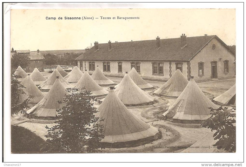 02 - CAMP De SISSONNE -lot De 2 Cartes -  Intérieur Du Camp - Tentes Et Baraquements - Petite Animation - Sissonne