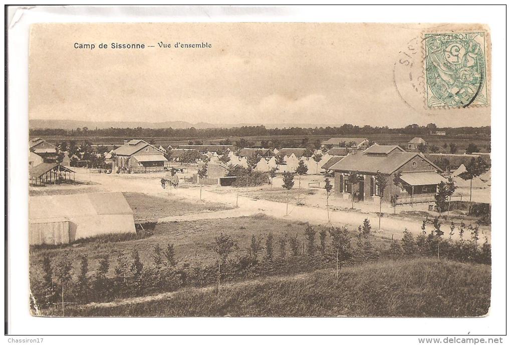 02 - CAMP De SISSONNE - Lot De 2 Cartes - Vue Panoramique Prise à Vol D´aéroplane (IV) - Vue D'ensemble - Sissonne