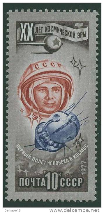 Soviet Unie CCCP Russia 1977 Mi 4648 YT 4404 ** Yuri Gagarin (1934-1968) First Cosmonout + "Vostok" Spacecraft - Russie & URSS