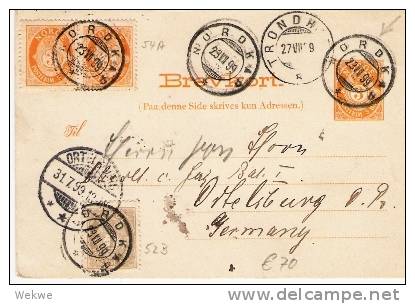 N041/ Posthorn, 3 Öre Paar+Einzelmarke 1 Öre, Nordkap 1899 N Deutschl, - Interi Postali