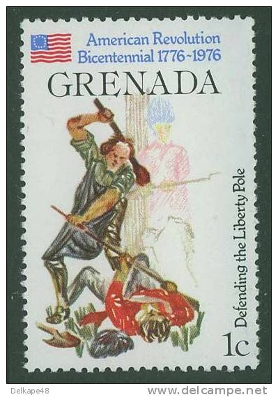 Grenada 1976 Mi 750 ** - Defending The Liberty Pole /Verteidigung - American Revolution Bicentennial 200 Years - - Unabhängigkeit USA