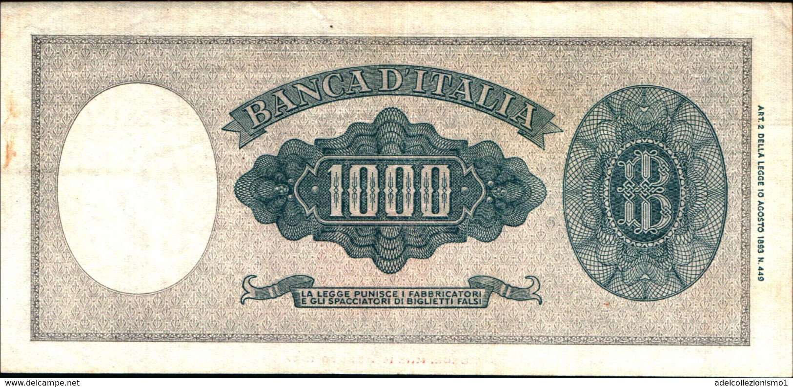 1751)splendida  Banconota Da 1000£ Ornata Di Perle  Del 10-2-1948 - 1.000 Lire