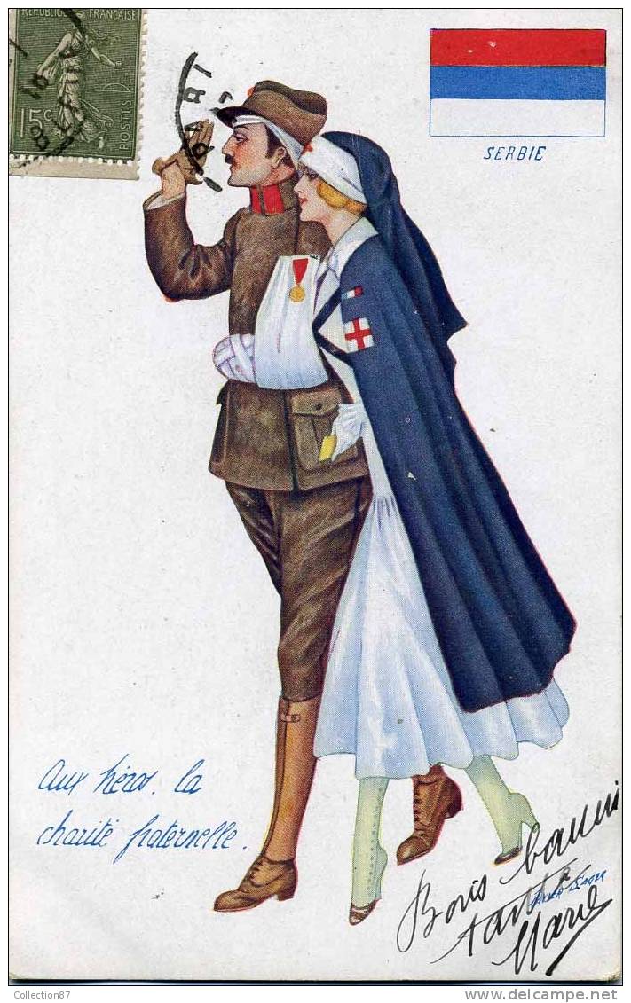 PATRIOTIQUE 1914-1918 Par X. SAGER - FEMME INFIRMIERE - ENTENTE Des ALLIES - SERIE 24 N° 117 - MILITAIRE - Sager, Xavier