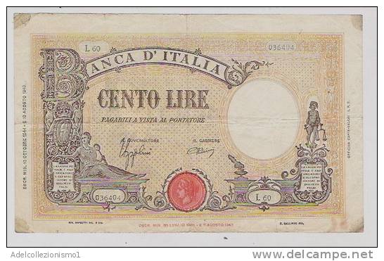 1753) Splendida Banconota Da 100 Lire Grande B Del 10-10-1944 Vedi Foto - 100 Liras