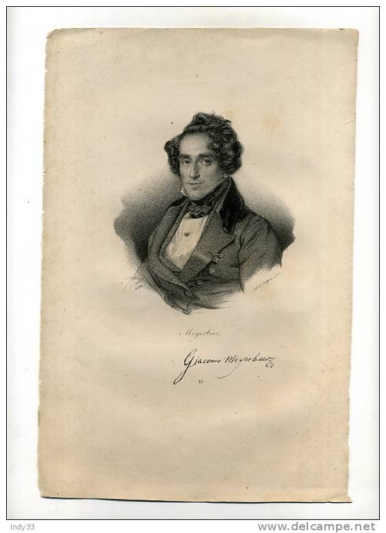 - PORTRAIT DE MEYERBEER . LITHO DU XIXe S. - Other & Unclassified