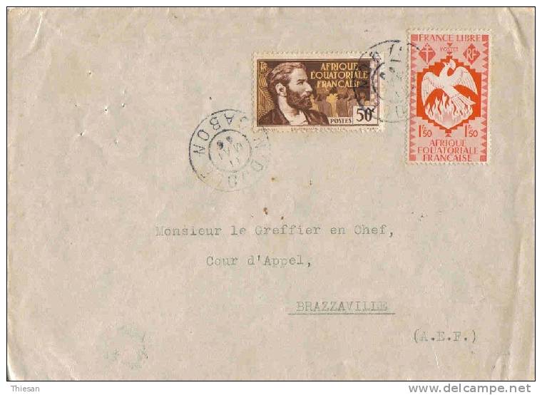 Gabon Pour Congo Lettre Cover Carta Brief N'Jole 11 Mai 1946. - Briefe U. Dokumente